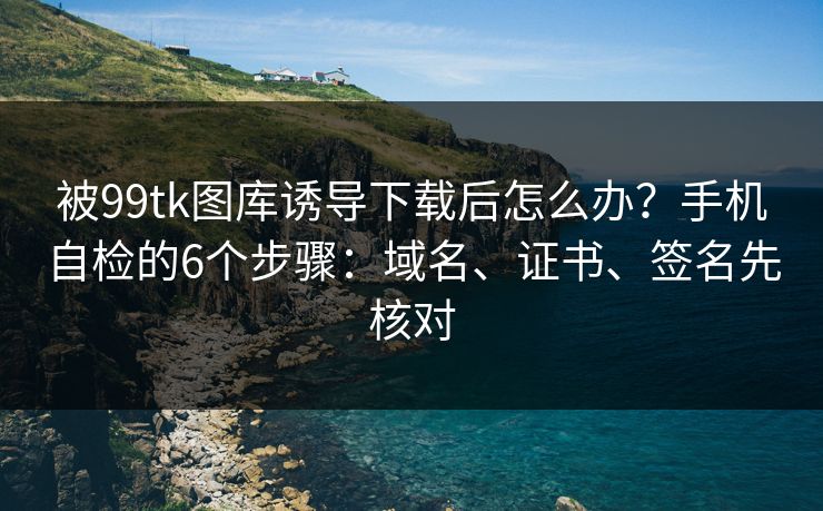 被99tk图库诱导下载后怎么办？手机自检的6个步骤：域名、证书、签名先核对